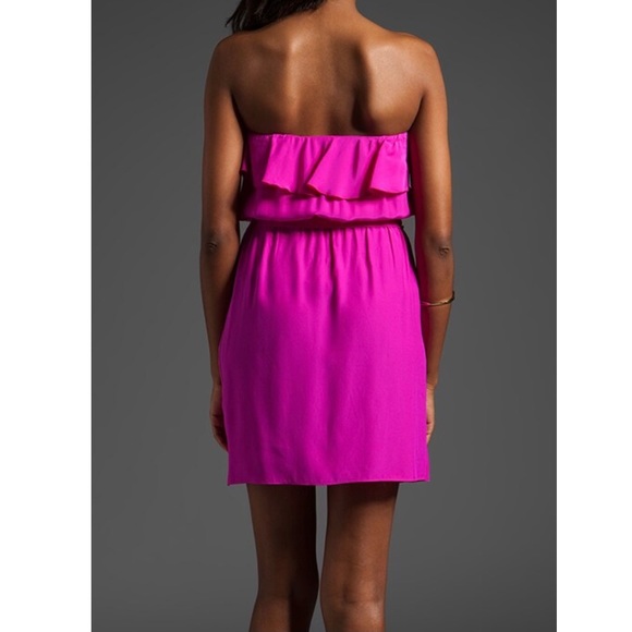 100% silk Amanda Uprichard “Joan” petal-front strapless mini dress - Picture 7 of 9